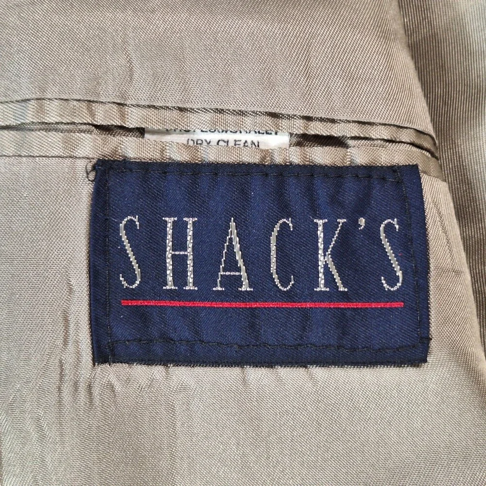 SHACK'S Suit Mens 40R Gray Check Single Vent 2 Btn 2 Piece 34x30 Formal USA